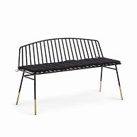 siena bench 120 черный металл черная ткань от la forma (ex julia grup) в Мурманске