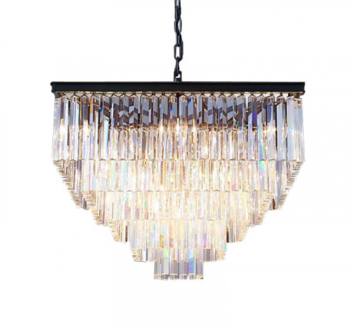 люстра odeon square 80 черное основание, прозрачное стекло в Мурманске