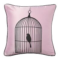 подушка с птичкой в клетке birdie in a cage pink в Мурманске