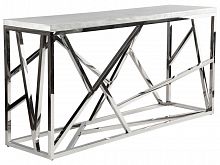 консоль geometric 180x50x90 хром, белая столешница в Мурманске