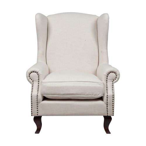 кресло collins wingback chair кремовая ткань в Мурманске