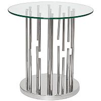 стол журнальный grozdi 55 см прозрачный, хром в Мурманске