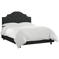 кровать двуспальная 160х200 черная с каретной стяжкой henley tufted black в Мурманске