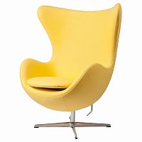 кресло egg chair кожа желтое в Мурманске