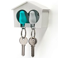 держатель+брелок для ключей двойной sparrow белый-голубой в Мурманске