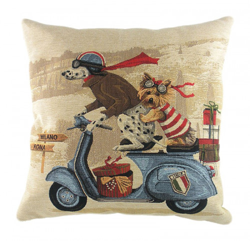 подушка с картинкой scooter dogs blue в Мурманске