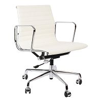 кресло eames style с регулируемой высотой белая кожа в Мурманске