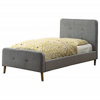 кровать button tufted flannelette gray 140х200 в Мурманске