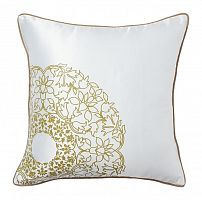 подушка с золотыми цветами flower weaving white в Мурманске