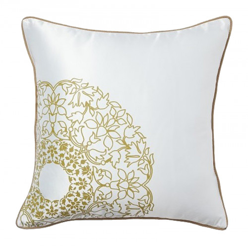 подушка с золотыми цветами flower weaving white в Мурманске