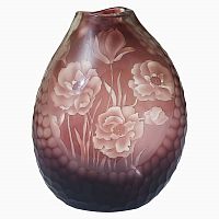 ваза стеклянная bordo (бело-бордовая) в Мурманске