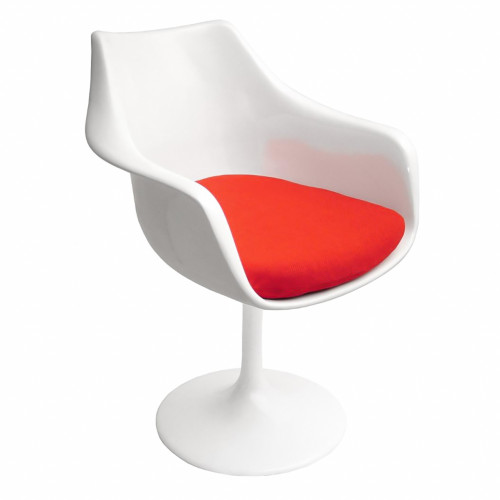 кресло tulip armchair бело-красное шерсть в Мурманске