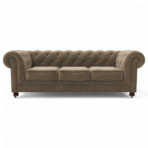 диван chesterfield lux трехместный прямой бежевый в Мурманске