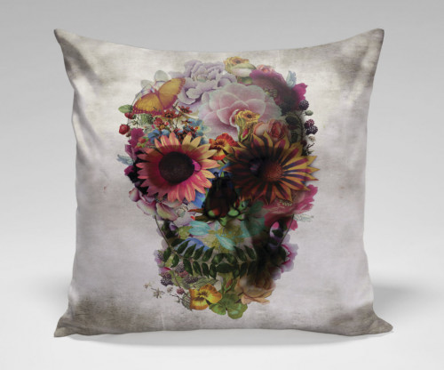 подушка flower skull by ali gulec в Мурманске