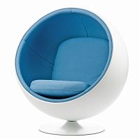 кресло ball chair бело-синее в Мурманске