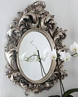 зеркало настенное в резном серебряном багете овьедо florentine silver в Мурманске