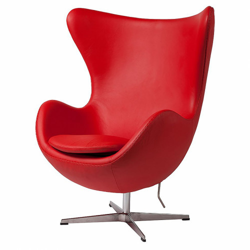 кресло egg chair кожа красное в Мурманске