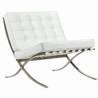 кресло barcelona chair белое в Мурманске