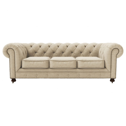диван chesterfield lux трехместный прямой кремовый в Мурманске