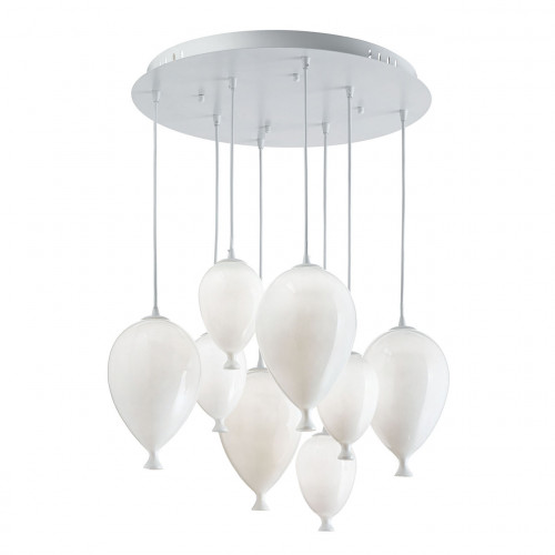 подвесная люстра ideal lux clown sp8 bianco в Мурманске