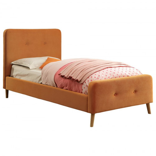 кровать button tufted flannelette orange 140х200 в Мурманске