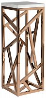 консоль geometric высокая 40x40x110 золото, белая столешница в Мурманске
