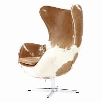 кресло egg chair коричнево-белое в Мурманске