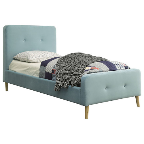 кровать button tufted flannelette blue 140х200 в Мурманске