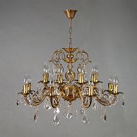 подвесная люстра ambiente alicante 8888/8+8 ab leaf crystal бронза в Мурманске