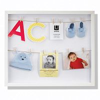панно с зажимами для 12 фотографий clothesline белое в Мурманске