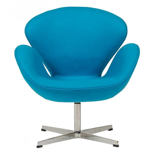 кресло swan chair кашемир голубое в Мурманске