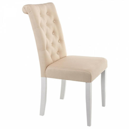 стул деревянный amelia white / fabric cream в Мурманске