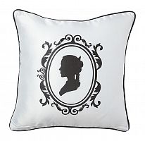 подушка с изображением женского силуэта ladies' profile white в Мурманске