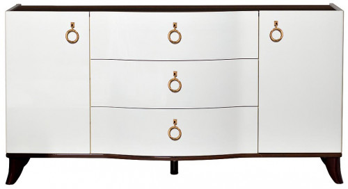 комод белый, коричневая столешница в Мурманске