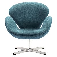 кресло swan chair сине-зеленое в Мурманске