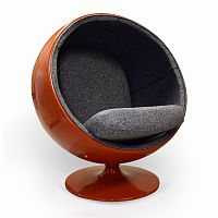 кресло ball chair оранжево-черное в Мурманске