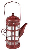 подсвечник-фонарь красный в виде чайника с ручкой old kettle, 27 см в Мурманске