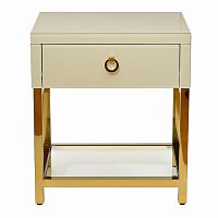 тумбочка с выдвижным ящиком classic бежевая с золотом в Мурманске