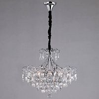 подвесная люстра eurosvet crystal 10080/6 хром/прозрачный хрусталь strotskis в Мурманске
