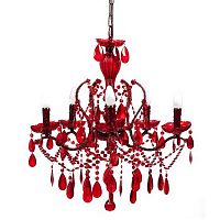 люстра 19th c. rococo iron & smoke crystal round (красная) красная в Мурманске