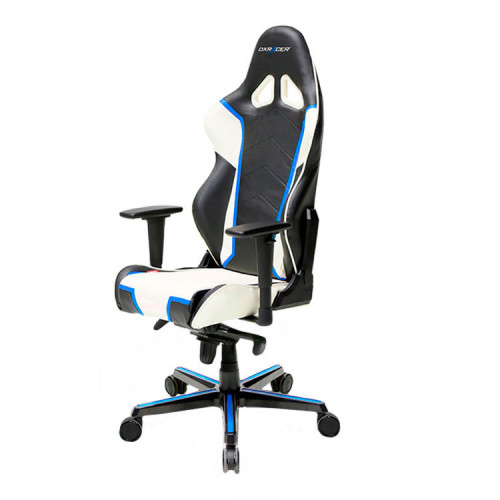 кресло геймерское dxracer racing черно-бело-синее в Мурманске