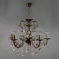 подвесная люстра ambiente alicante 8888/5 pb leaf crystal в Мурманске