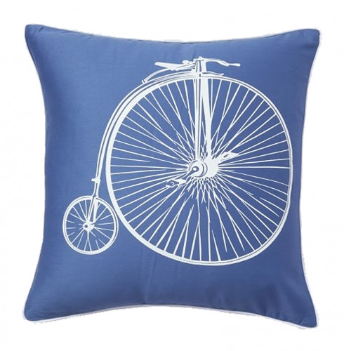 подушка с ретро-велосипедом retro bicycle blue в Мурманске