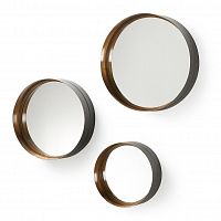 комплект зеркал металлических черно-золотой wilson от la forma (ex julia grup), 3 штуки в Мурманске