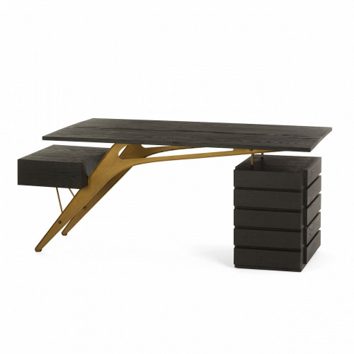 дизайнерский письменный стол деревянный черный bullard black в Мурманске