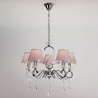 подвесная люстра eurosvet kelly 10085/5 хром/прозрачный хрусталь strotskis в Мурманске
