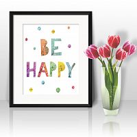 постер be happy а4 в Мурманске