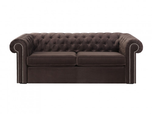 диван chesterfield прямой коричневый 105х208 в Мурманске