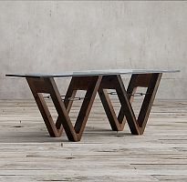 стол wood and glass 182 коричневый в Мурманске