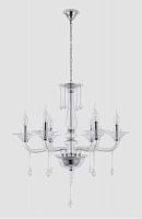 подвесная люстра crystal lux monica sp6 chrome/transparent в Мурманске